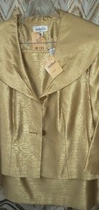 NWT 2 Piece Gold Skirt Suit